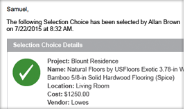 Selection Confirmation Emails
