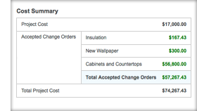 Change Order Summary Views